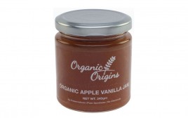 Organic Origins Organic Apple Vanilla Jam   Glass Jar  240 grams